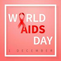 värld AIDS dag symbol, 1 december. realistisk röd band symbol. medicinsk design. vektor illustration