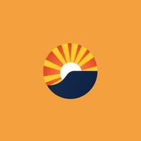 ai generiert Solar- Energie Unternehmen gefüllt Orange Logo. Sonnenaufgang Landschaft Symbol. Nachhaltigkeit Geschäft Wert. Design Element. ai Kunst zum korporativ Marke, Webseite vektor