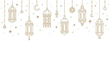 Ramadan kareem arabisch Laternen und Lampen Rand vektor