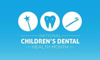 Februar ist National Kinder- Dental Gesundheit Monat. schützen Zähne und fördern gut Gesundheit, Urlaub Konzept zum Banner, Poster, Karte und Hintergrund Design. Vektor Illustration.