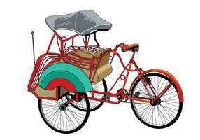 rot Rikscha becak Vektor im eben Design.