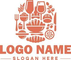restaurang logotyp, bar, kaffe affär, bbq, bageri, Kafé, mat logotyp och ikon symbol rena platt modern minimalistisk företag logotyp design redigerbar vektor