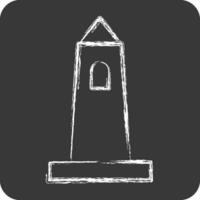 Symbol rish runden Turm. verbunden zu Irland Symbol. Kreide Stil. einfach Design editierbar. einfach Illustration vektor