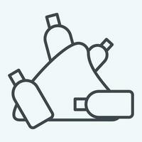 ikon plast berg. relaterad till plast förorening symbol. linje stil. enkel design redigerbar. enkel illustration vektor