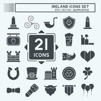 Symbol einstellen Irland. verbunden zu Urlaub Symbol. Glyphe Stil. einfach Design editierbar. einfach Illustration vektor