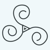 Symbol Triskele. verbunden zu Irland Symbol. Glyphe Stil. einfach Design editierbar. einfach Illustration vektor