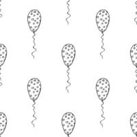 Urlaub nahtlos Muster mit fliegend Ballon Gekritzel zum dekorativ drucken, Verpackung Papier, Gruß Karten, Hintergrund und Stoff vektor