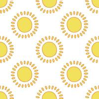 sömlös mönster med Sol klotter för dekorativ skriva ut, omslag papper, hälsning kort, tapet och tyg vektor
