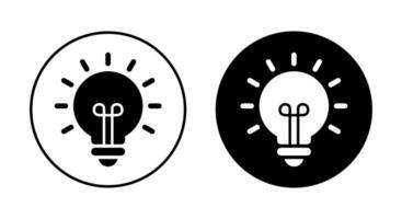Licht Birne, Idee Symbol auf schwarz Kreis. die Glühbirne Symbol Vektor