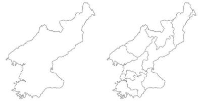 norr korea Karta. Karta av norr korea i uppsättning vektor
