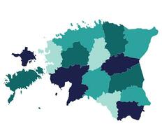 Estland Karte. Karte von Estland im administrative Regionen vektor