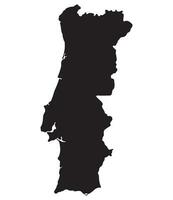 portugal Karta. Karta av portugal i svart Färg vektor