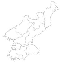 norr korea Karta. Karta av norr korea i administrativ provinser i vit Färg vektor