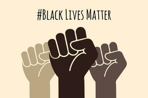svart liv materia hashtag text hand näve begrepp svart historia månad affisch webb design vektor platt afrikansk afro människor av svart ras- kampanj diskriminering av mörk Färg hud jämlikhet illustration