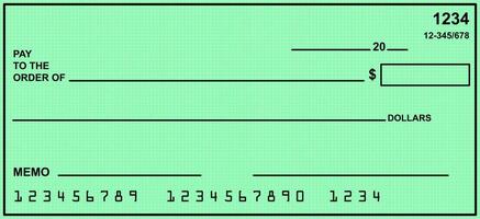 Vektor von leer Bank oder persönlich überprüfen. Zahlung, Geld, Kasse, Währung, überprüfen, Banknote