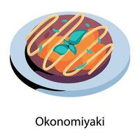 trendig okonomiyaki begrepp vektor