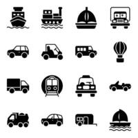 Pack von Reise und Transport Vektor Symbole