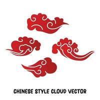 kinesisk moln samling uppsättning illustration lutning stil vektor