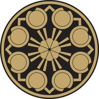 Vektor golden und schwarz runden Türkisch Ornament. endlos Ottomane National Kreis.