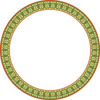 Vektor runden bunt indisch National Ornament. ethnisch Pflanze Kreis, Grenze. rahmen, Blume Ring. Mohnblumen und Blätter.
