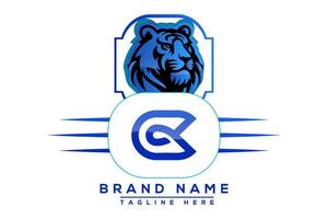 cg Tiger Logo Blau Design. Vektor Logo Design zum Geschäft.
