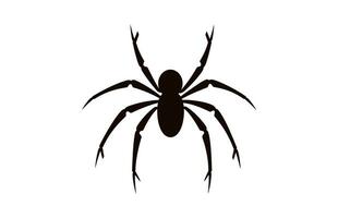 ein Spinne Vektor schwarz Silhouette isoliert auf ein Weiß Hintergrund