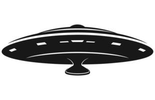 en Plats UFO vektor silhuett isolerat på en vit bakgrund