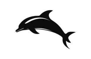 ein Delfin Vektor Silhouette Symbol isoliert auf ein Weiß Hintergrund