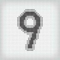 gepunktet Nummer 9. das Nummer Pixel ist eben und solide. integrativ und integrativ Pixel Bewegung. modern Symbol Häfen. vektor