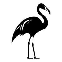 Flamingo schwarz Vektor Symbol isoliert auf Weiß Hintergrund