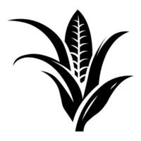 Mais schwarz Vektor Symbol isoliert auf Weiß Hintergrund