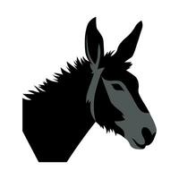 Esel schwarz Vektor Symbol isoliert auf Weiß Hintergrund