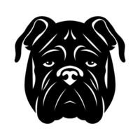 bulldogg svart vektor ikon isolerat på vit bakgrund