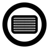 Auto Kühler Fahrzeug Bedienung Auto Teile Detail Konzept Symbol im Kreis runden schwarz Farbe Vektor Illustration Bild solide Gliederung Stil