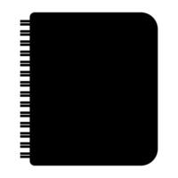 anteckningsbok svart vektor ikon isolerat på vit bakgrund