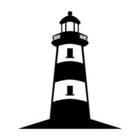 Leuchtturm schwarz Vektor Symbol isoliert auf Weiß Hintergrund