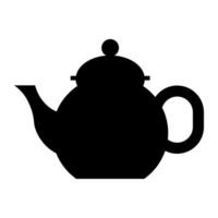 Teekanne schwarz Vektor Symbol isoliert auf Weiß Hintergrund