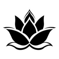 lotus svart vektor ikon isolerat på vit bakgrund