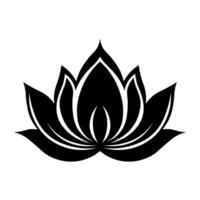 Lotus schwarz Vektor Symbol isoliert auf Weiß Hintergrund