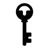Schlüsselschwarzes Vektorsymbol isoliert auf weißem Hintergrund vektor