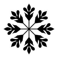 Schneeflocke schwarz Vektor Symbol isoliert auf Weiß Hintergrund