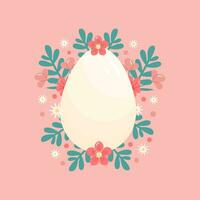 festlig baner mall med trendig skisse geometrisk mönster på påsk ägg. dekorativ horisontell rand från ägg med löv på vit bakgrund. vektor affisch för vår Semester firande