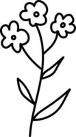 hand dragen vår, spara de datum, kort, minimal dragen blommig botanisk linje konst buketter vår, trendig element av vild och trädgård växter, grenar, löv, blommor, örter. vektor illustration