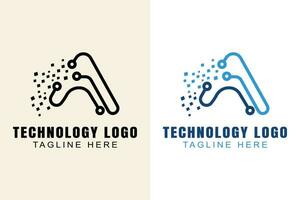 Technologie Logo. Briefe abstrakt Logo a. Monogramm Logo Konzept. einfach Design editierbar vektor