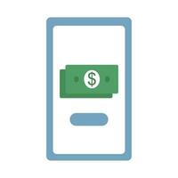 speichern Geld auf Linie mit Smartphone vektor