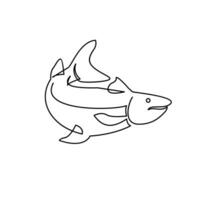 Lachs Fisch Single kontinuierlich Illustration vektor