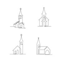 Kirche Single kontinuierlich Linie Illustration vektor