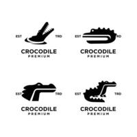 krokodil logotyp ikon design illustration vektor