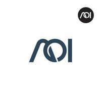 Brief aoi Monogramm Logo Design vektor
