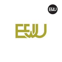 Brief ewu Monogramm Logo Design vektor